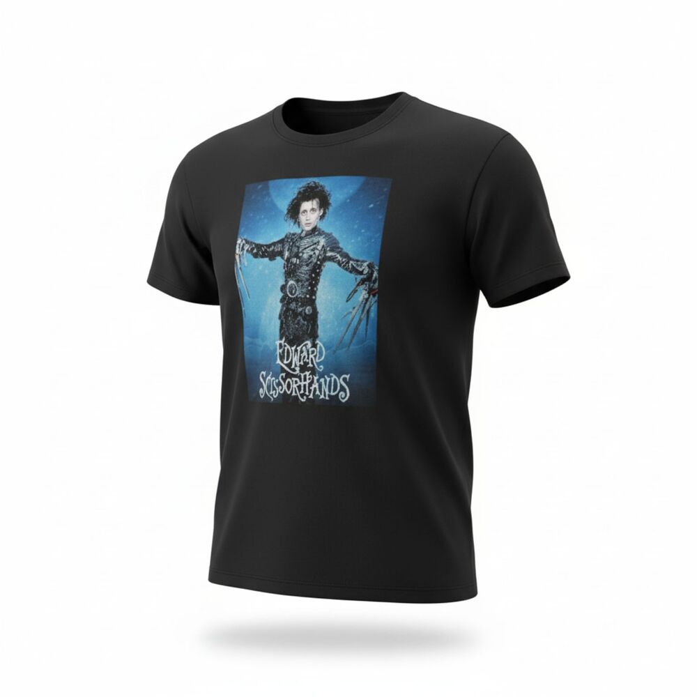 Edward Scissorhands T Shirt Black Graphic Movie Horror Goth Short Sleeve NWT